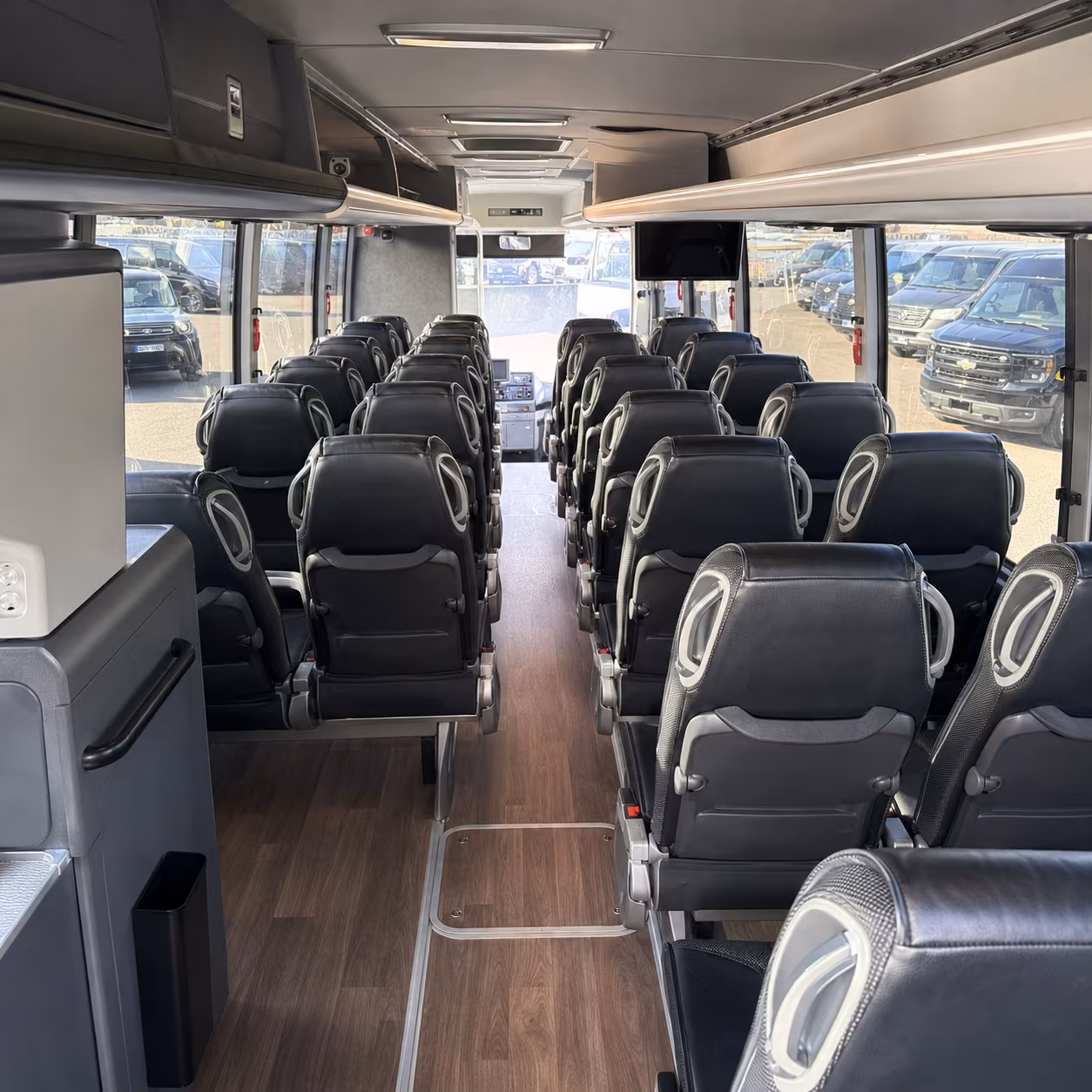 blue springs charter bus rental interior